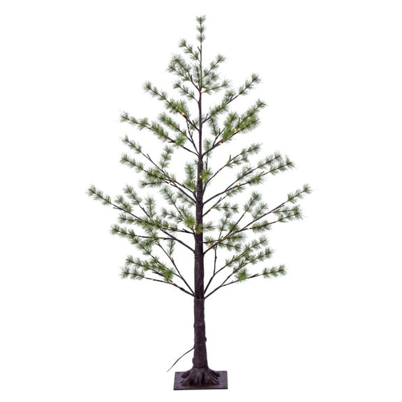 Vickerman 4' Green Mini Pine Twig Tree, Warm White 3mm Wide Angle LED lights.
