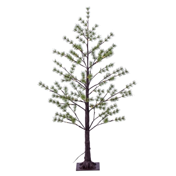 Vickerman 4' Green Mini Pine Twig Tree, Warm White 3mm Wide Angle LED lights.