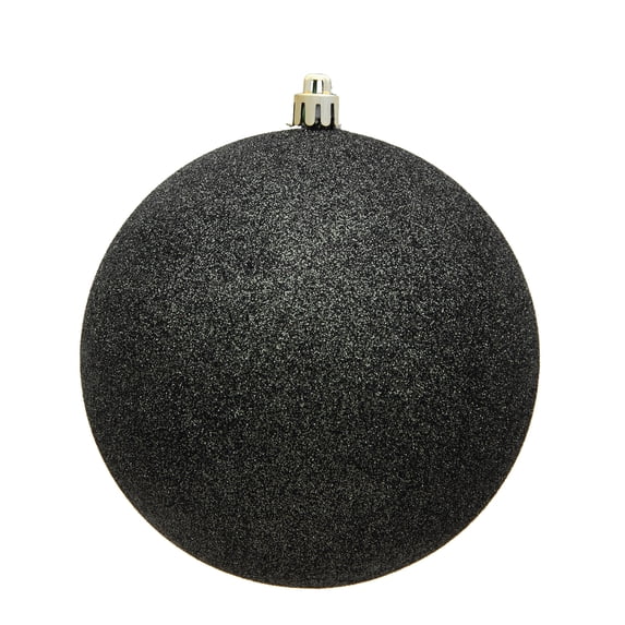 Vickerman 4" Gunmetal Glitter Ball Ornament, 6 per Bag