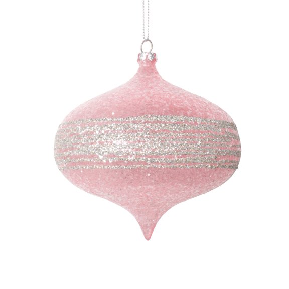 Vickerman 4" Light Pink Onion Ornament, 4 per bag.