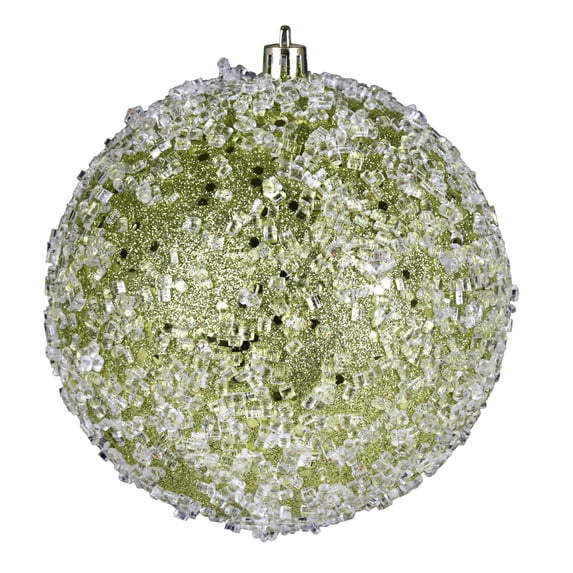 Vickerman 4" Lime Glitter Hail Ball Ornament, 6 per Bag