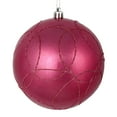 thumbnail image 1 of Vickerman 4" Mauve Candy Finish Ornament with Circle Glitter Pattern, 4 per Bag, 1 of 4