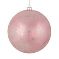 thumbnail image 1 of Vickerman 4" Mauve Glitter Clear Ball. This ornament features a clear complexion with a dusting of mauve glitter inside. Add a touch of glam to any holiday arrangement with this delicate looking ornam, 1 of 1