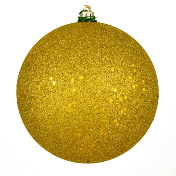 Vickerman 4" Medallion Gold Sequin Ball Ornament, 6 per Bag