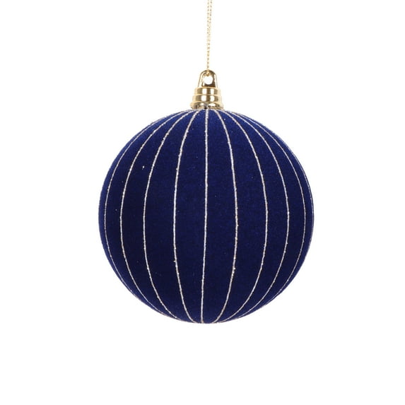 Vickerman 4" Midnight Blue Round Ornament, 3 per bag.