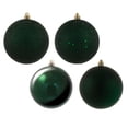 thumbnail image 1 of Vickerman 4" Midnight Green 4-Finish Ball Ornament Assortment, 12 per Box, 1 of 2