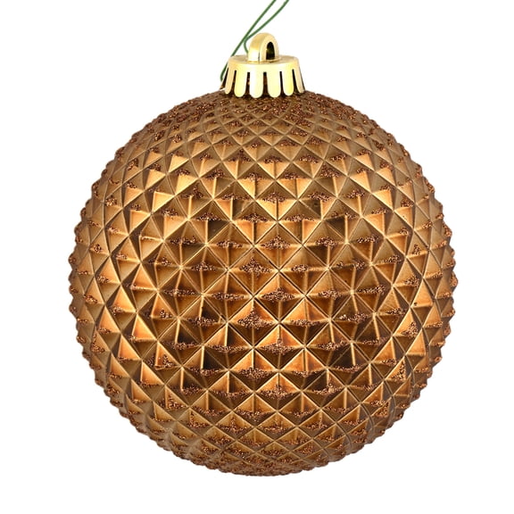 Vickerman 4" Mocha Durian Glitter Ball Ornament, 6 per Bag