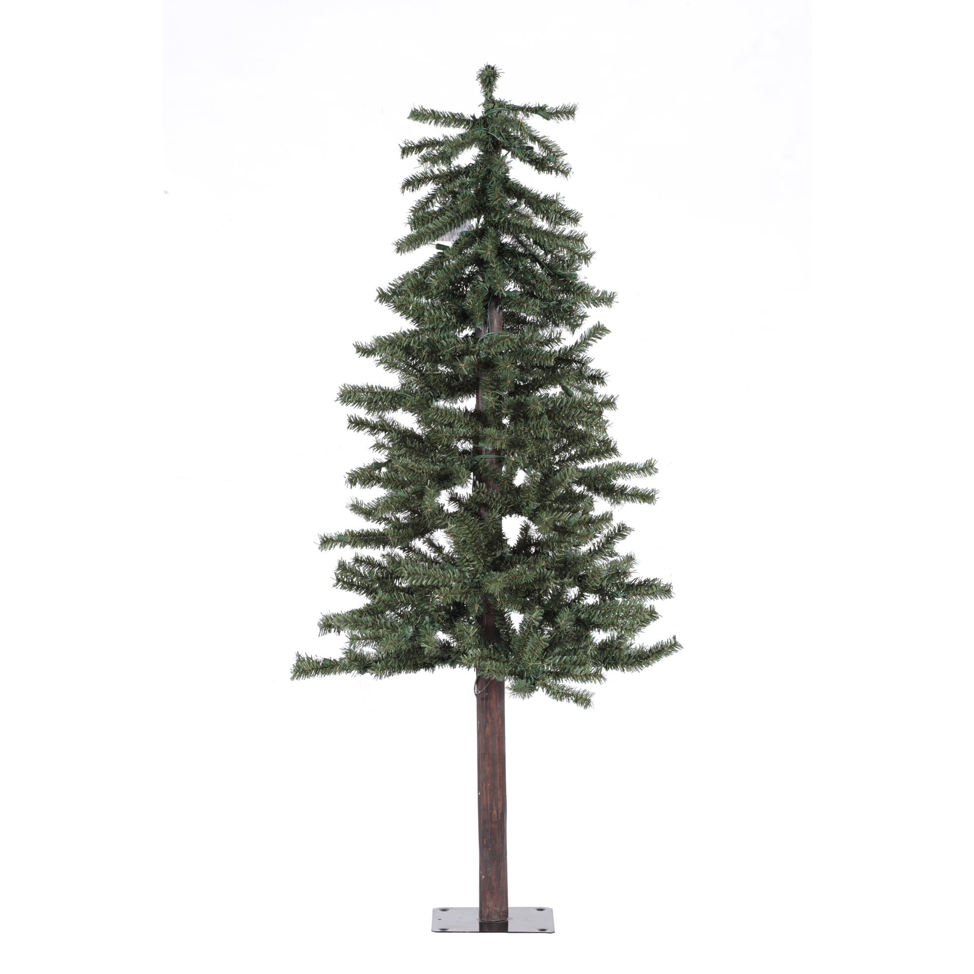 Tiny Green PVC Alpine Artificial Christmas Tree with Lights