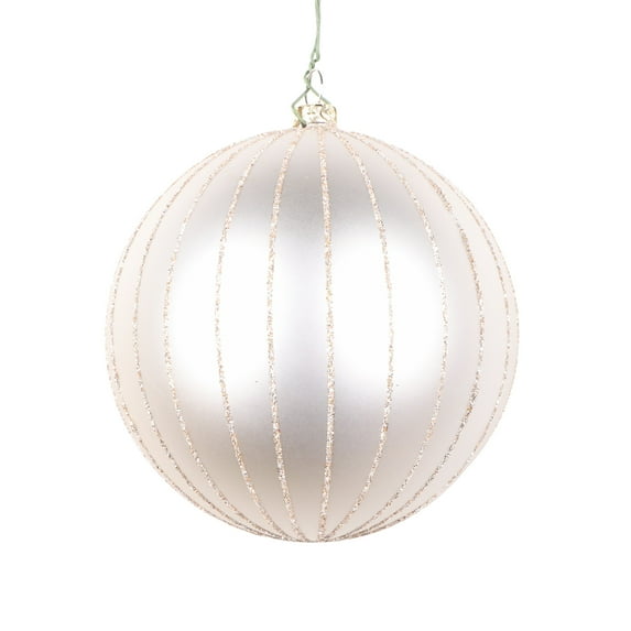 Vickerman 4" Oat Matte Glitter Ball Christmas Ornament, 4 pieces per bag