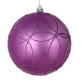 thumbnail image 1 of Vickerman 4" Orchid Candy Finish Ornament with Circle Glitter Pattern, 4 per Bag, 1 of 4