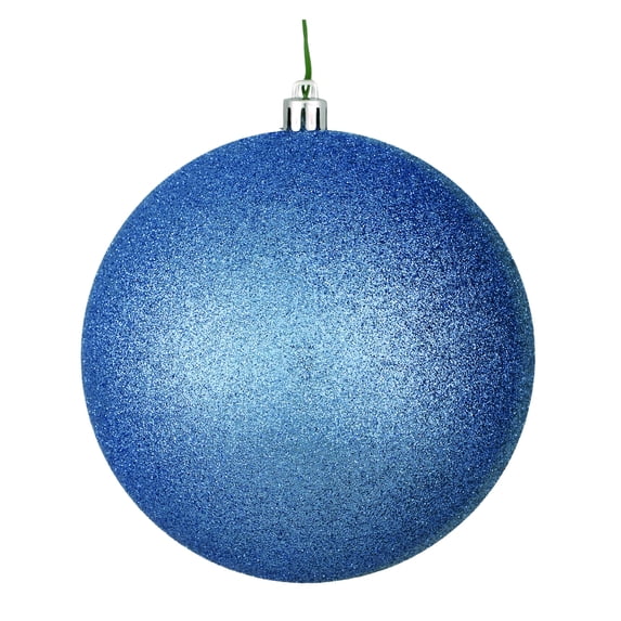 Vickerman 4" Periwinkle Glitter Ball Ornament, 6 per Bag