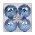 thumbnail image 1 of Vickerman 4" Periwinkle Plastic Shiny-Matte Mirror Ball with Matching Glitter 4/Box, 1 of 1