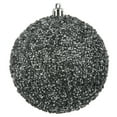 thumbnail image 1 of Vickerman 4" Pewter Beaded Ball Ornament, 6 per Bag, 1 of 2