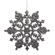Vickerman 4" Pewter Glitter Snowflake Christmas Ornament, 24 per Box