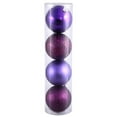 thumbnail image 1 of Vickerman 4" Plum 4-Finish Ball Ornament Assortment, 12 per Box, 1 of 7