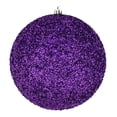 thumbnail image 1 of Vickerman 4" Plum Beaded Ball Ornament, 6 per Bag, 1 of 3