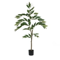 Vickerman 4' Potted Artificial Green Nandina Tree.