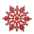 thumbnail image 1 of Vickerman 4" Red Glitter Snowflake Christmas Ornament, 24 per Box, 1 of 2