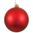 thumbnail image 1 of Vickerman 4" Red Matte Ball Ornament, 6 per Bag, 1 of 2