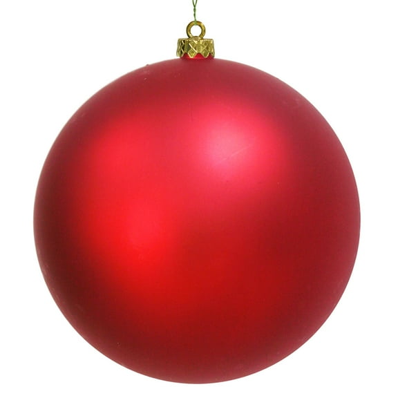Vickerman 4" Red Shiny Ball Ornament, 6 per Bag