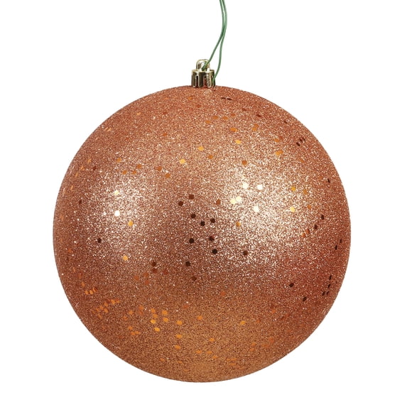 Vickerman 4" Rose Gold Sequin Ball Ornament, 6 per Bag