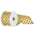 thumbnail image 1 of Vickerman 4" Sage-Red Dot Christmas Ribbon, 1 of 2