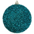 thumbnail image 1 of Vickerman 4" Sea Blue Beaded Ball Ornament, 6 per Bag, 1 of 2