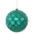thumbnail image 1 of Vickerman 4" Sea Blue Shiny Diamond Bauble Christmas Ornament, 6 per Bag, 1 of 2