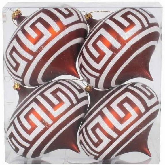 Vickerman 4" Shatterproof Onion Ornaments with Glitter and Secured Cap, Pack of 4