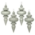 thumbnail image 1 of Vickerman 4" Silver 4-Finish Finial Ornament, 8 per Box, 1 of 3
