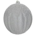 thumbnail image 1 of Vickerman 4" Silver Flocked Ball Ornament 3/Bag - MT196507D, 1 of 1