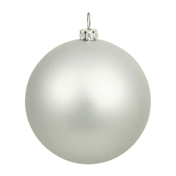 Vickerman 4" Silver Matte Ball Ornament, 6 per Bag