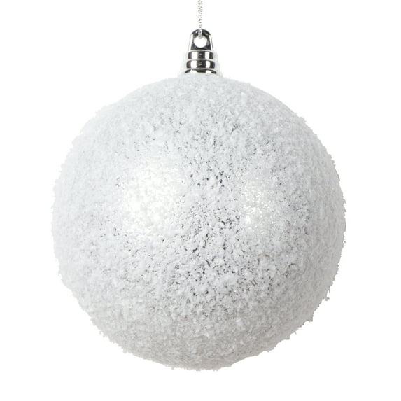 Vickerman 4" Silver Matte Snow Covered Ornament, 4 per bag.