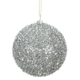 thumbnail image 1 of Vickerman 4" Silver Tinsel Ball Ornament, 4 per Bag, 1 of 3