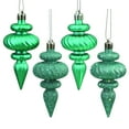 thumbnail image 1 of Vickerman 4" Teal 4-Finish Finial Ornament, 8 per Box, 1 of 3