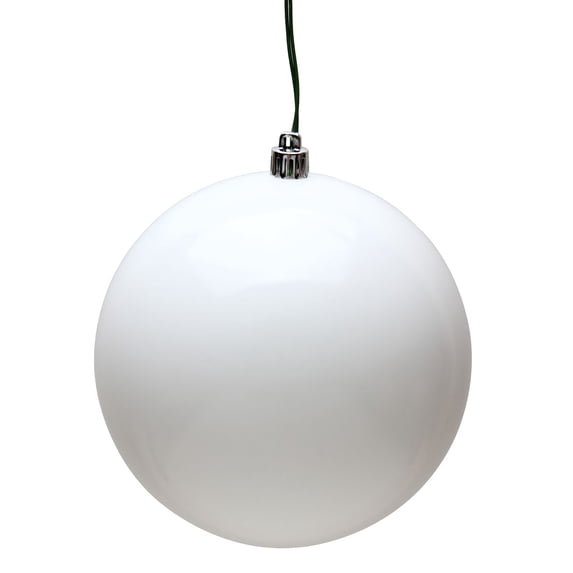 Vickerman 4" White Candy Ball Ornament, 6 per Bag