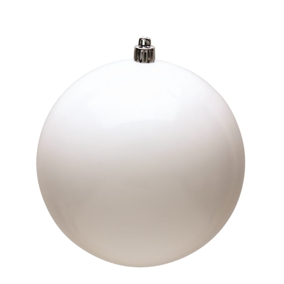 Vickerman 4" White Shiny Ball Ornament, 6 per Bag
