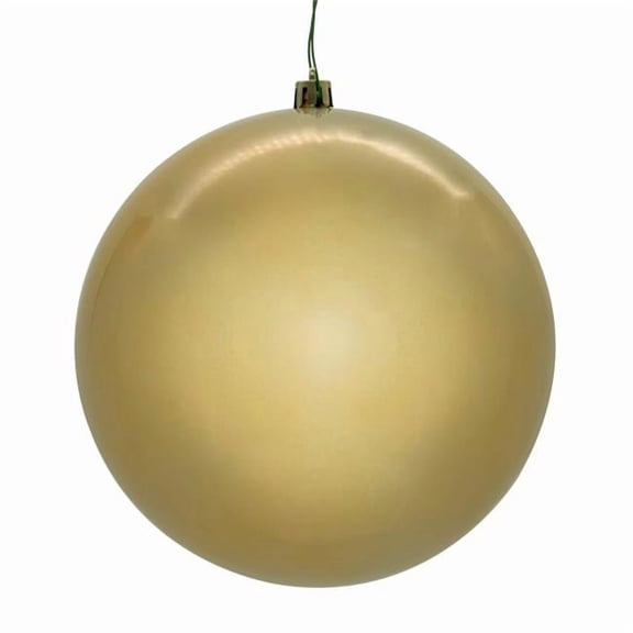 Vickerman N591038DPVL 4 in. Champagne Pearl Seamless UV Drilled Ball Ornament, 6 per Box