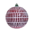 thumbnail image 1 of Vickerman N232603D 4 in. Etch Lines Brush Ball Ornament, Red - 6 Per Bag, 1 of 1