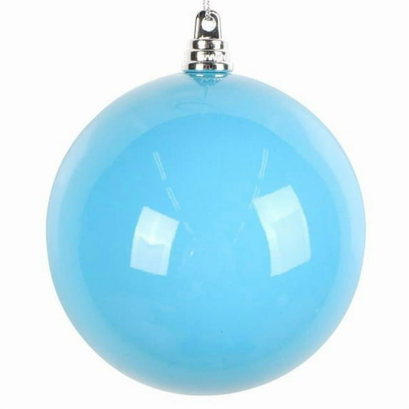Vickerman MT250452W 4 in. Light Blue Enamel Ball Ornament - 6 per Bag