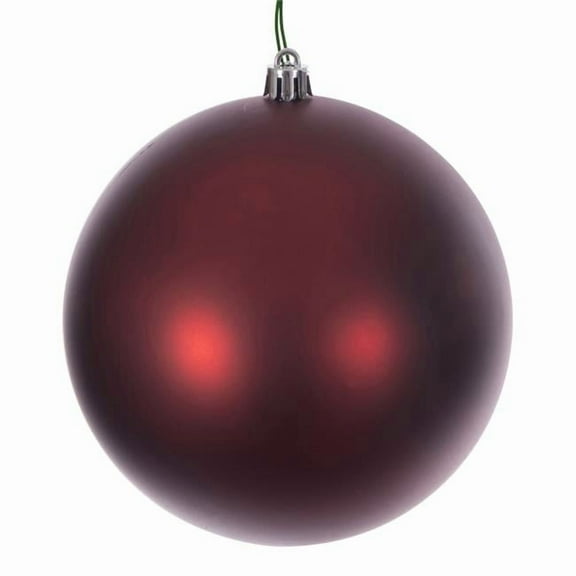 Vickerman N591063DMV 4 in. Matte Ball UV Drilled Ornament, Crimson Red - 6 per Bag