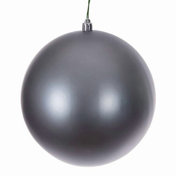 Vickerman 4 in. Pewter Matte Seamless UV Drilled Ball Ornament - 6 per Pack