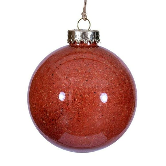 Vickerman RV231718 4 in. Rustic Orange Ball Ornament - 3 per Bag