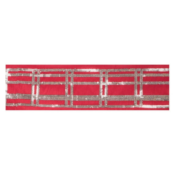 Vickerman 4 in. Sequin Plaid Christmas Ribbon