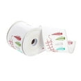thumbnail image 1 of Vickerman 4" x 10 Yards "White Fa La La" Tree Wired Edge Christmas Ribbon., 1 of 4