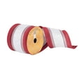 thumbnail image 1 of Vickerman 4" x 10 yard Red Dupion with Silver Center Stripe Christmas Ribbon, 1 of 2