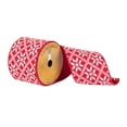 thumbnail image 1 of Vickerman 4" x 10 yard Red Knit Dupion with White Snowflakes Christmas Ribbon, 1 of 2