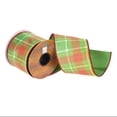 thumbnail image 1 of Vickerman 4" x 10 yd Green/Yellow/Plaid Wired Edge Christmas Ribbon., 1 of 4