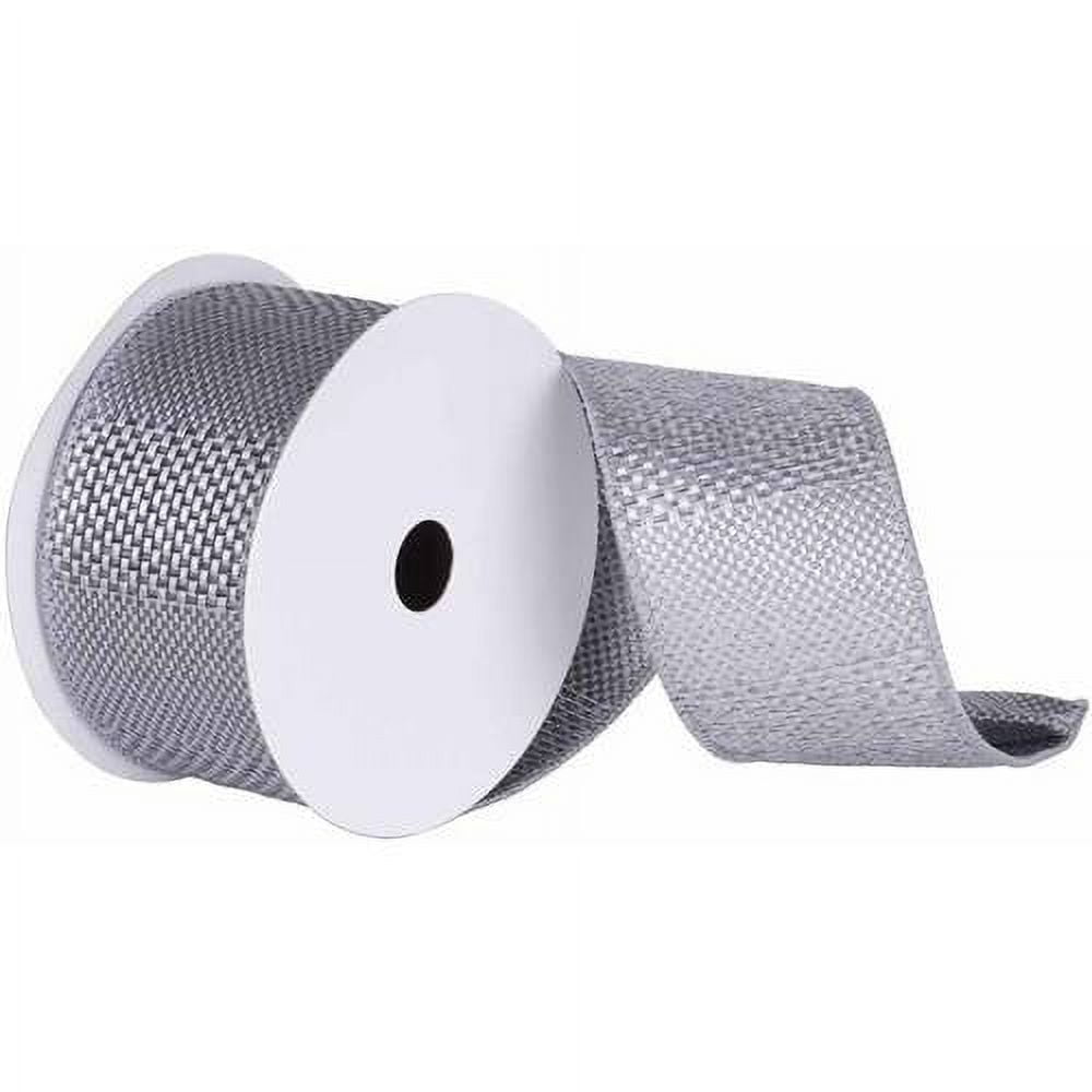 Vickerman 4" x 10yd Pewter Textured Wide Stripe Ribbon