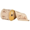 thumbnail image 1 of Vickerman 4" x 10yd White Ribbon with Tan Embroidered Reindeer, 1 of 1